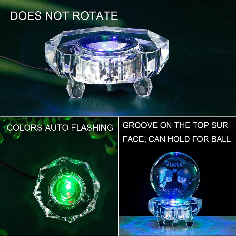 Reikistal Crystal LED Light Base Sphere Holder