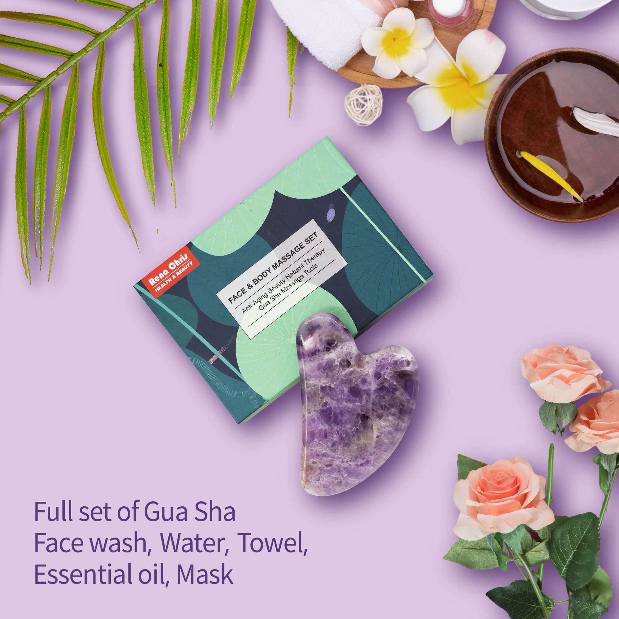 Reikistal Amethyst-Gua Sha Face Massager
