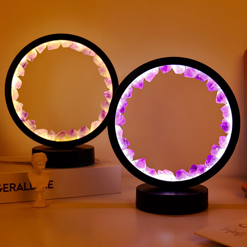 Reikistal Rechargeable Amethyst Circle Decorative Lights