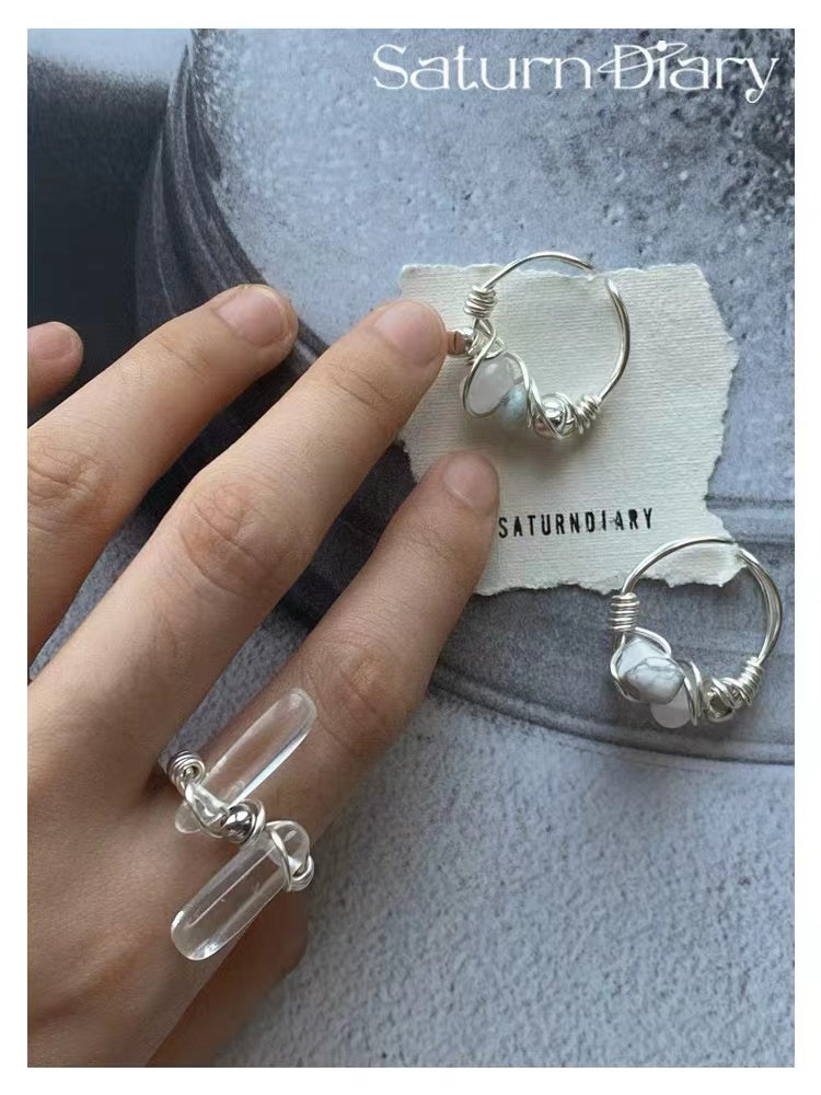 【Crystal Planet Series】Original Winding Opening Adjustable Natural Crystal Ring