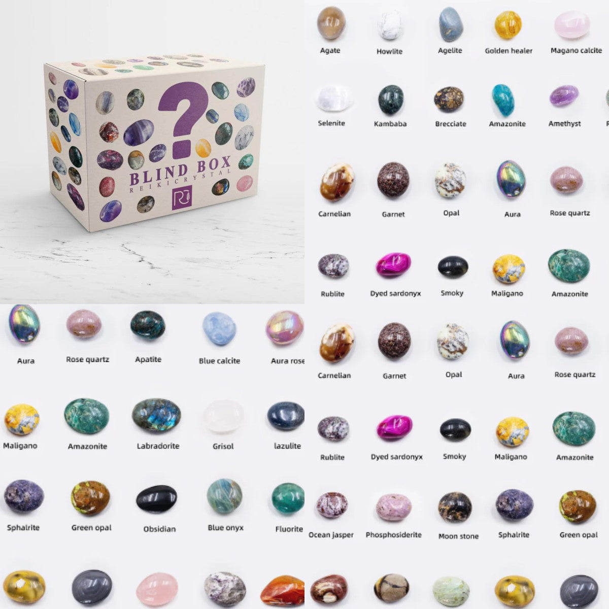 Reikistal 【Abundance energy/power】Mystery Crystal Palm Stone Box