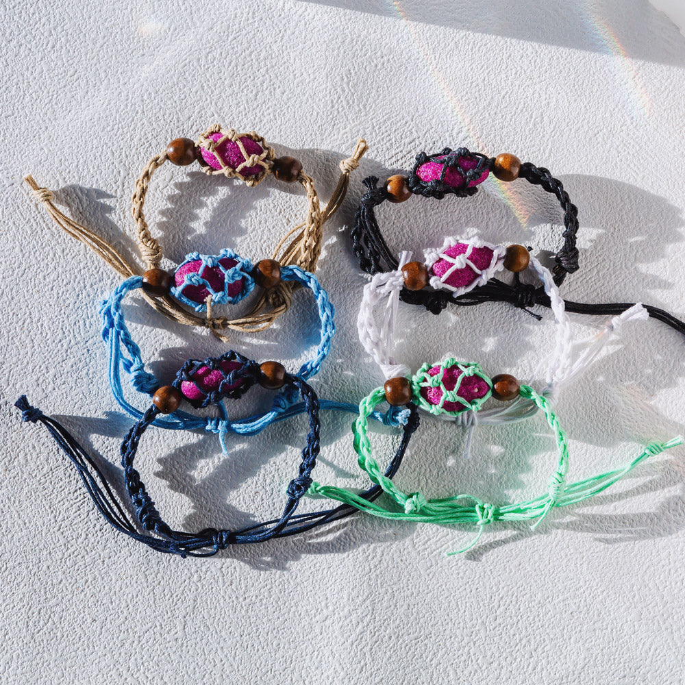 Reikistal【Cord Bracelet】Natural Crystal Cage Bracelet