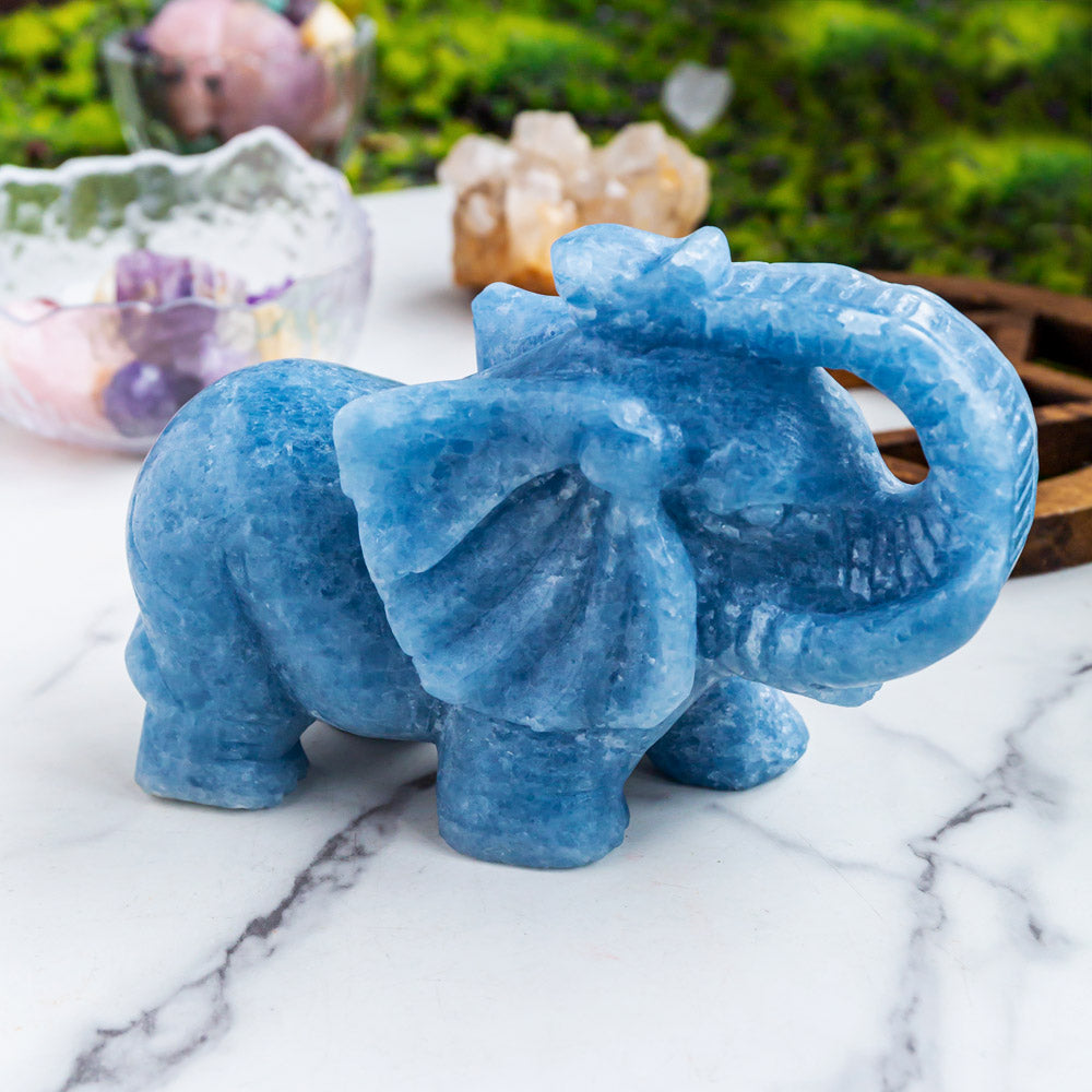 Reikistal Blue Calcite Elephant