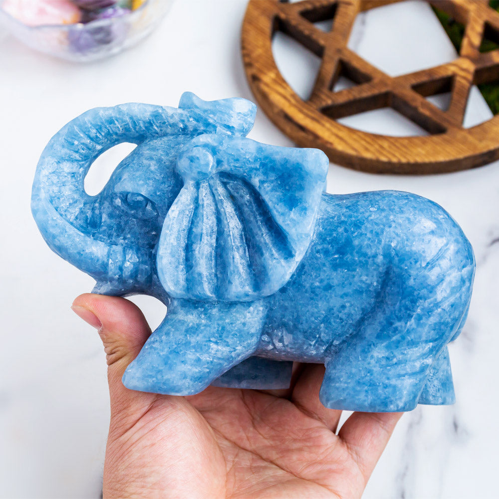 Reikistal Blue Calcite Elephant