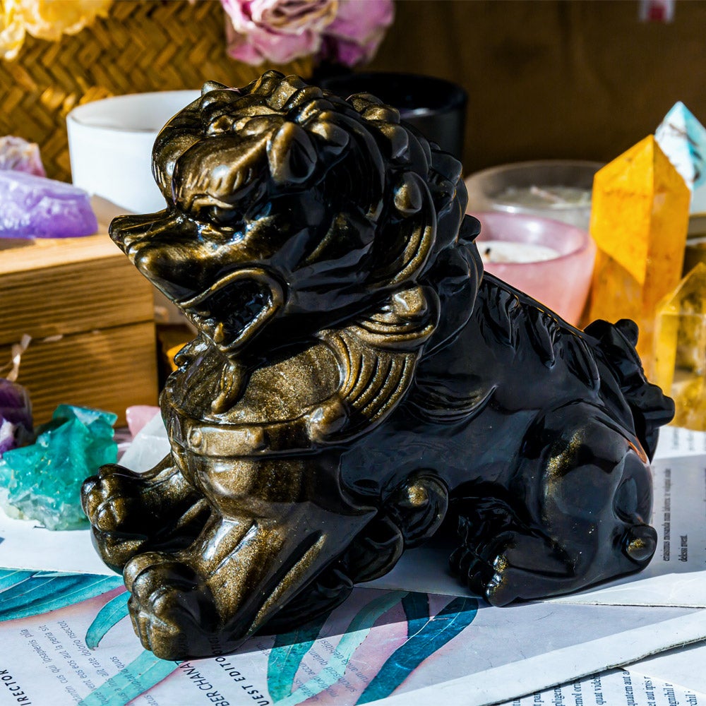 Reikistal Golden Sheen Obsidian Lion