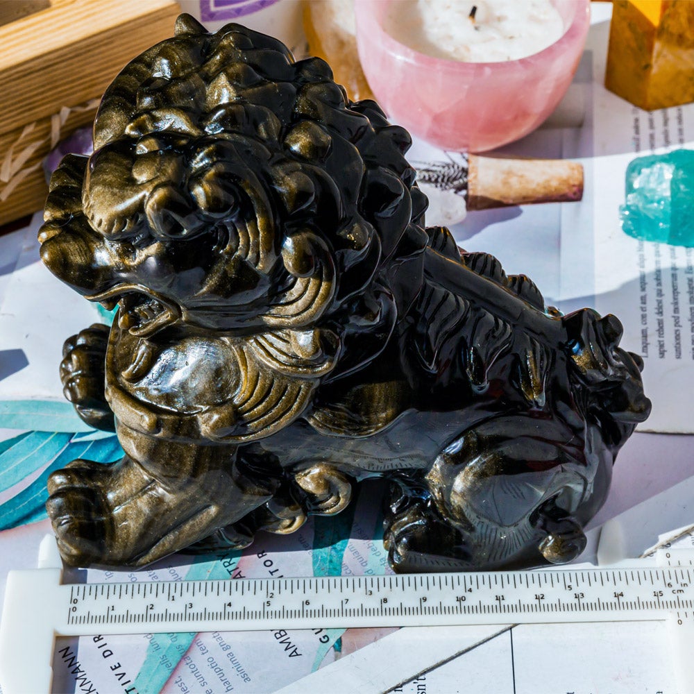Reikistal Golden Sheen Obsidian Lion