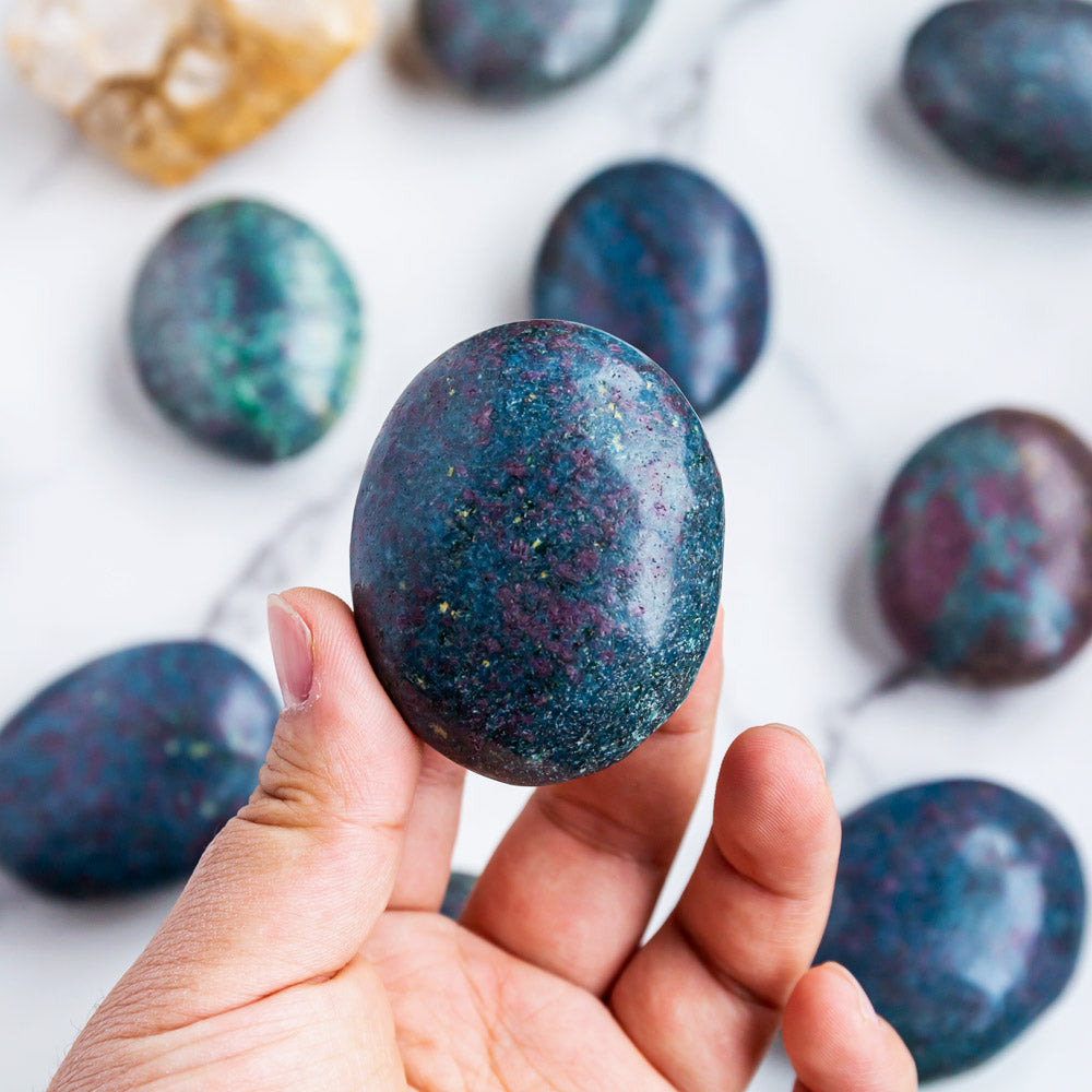 Reikistal Ruby in Kyanite Palm Stone