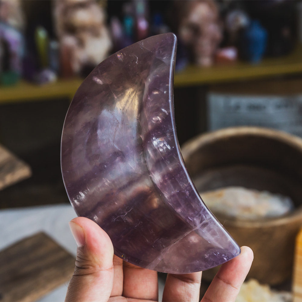 Reikistal Fluorite Moon Bowl