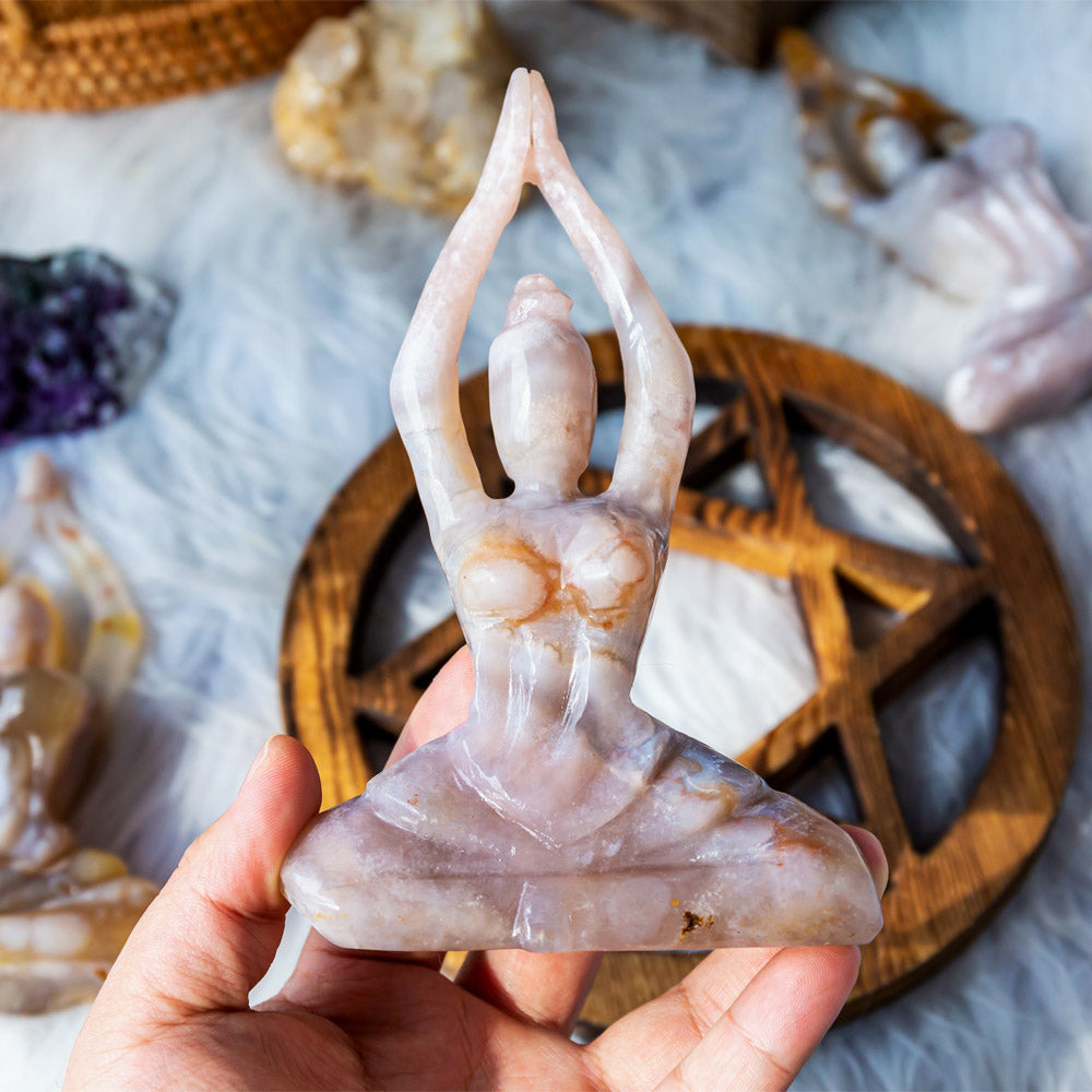 Reikistal Flower Agate Yoga Goddess