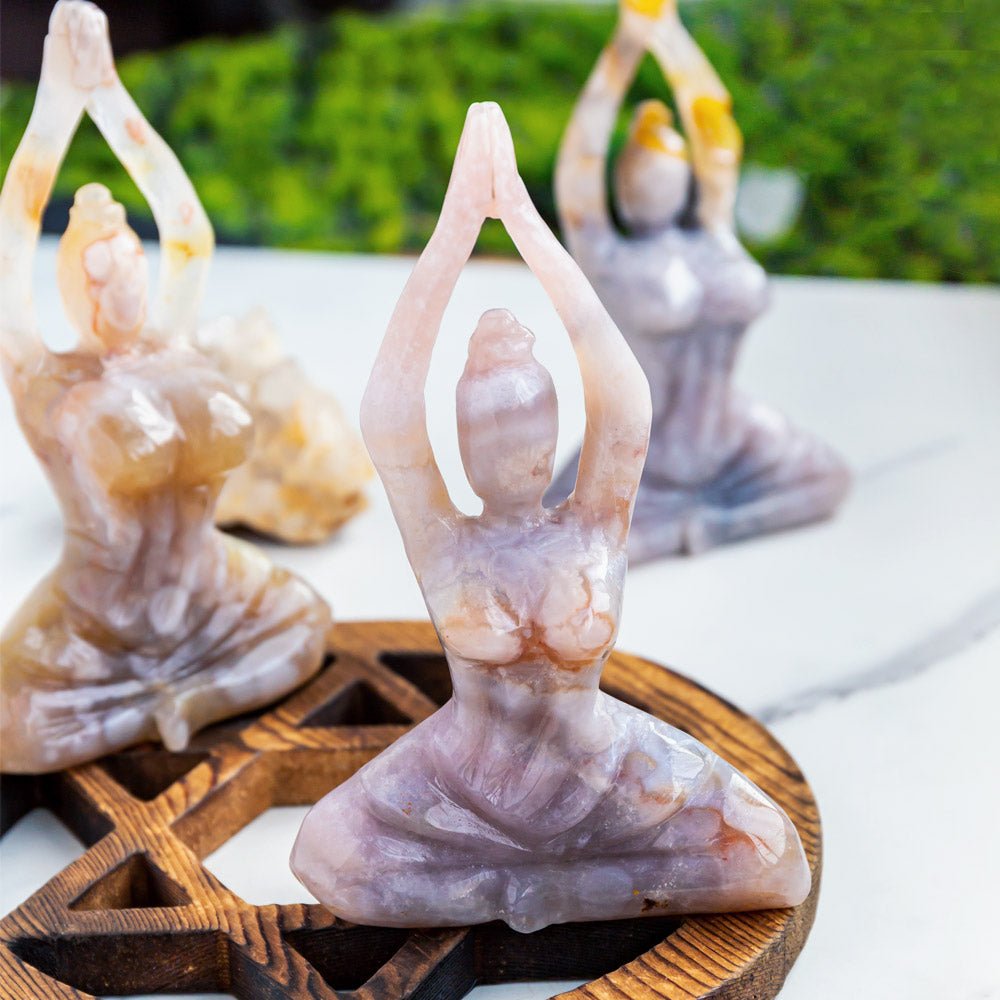 Reikistal Flower Agate Yoga Goddess