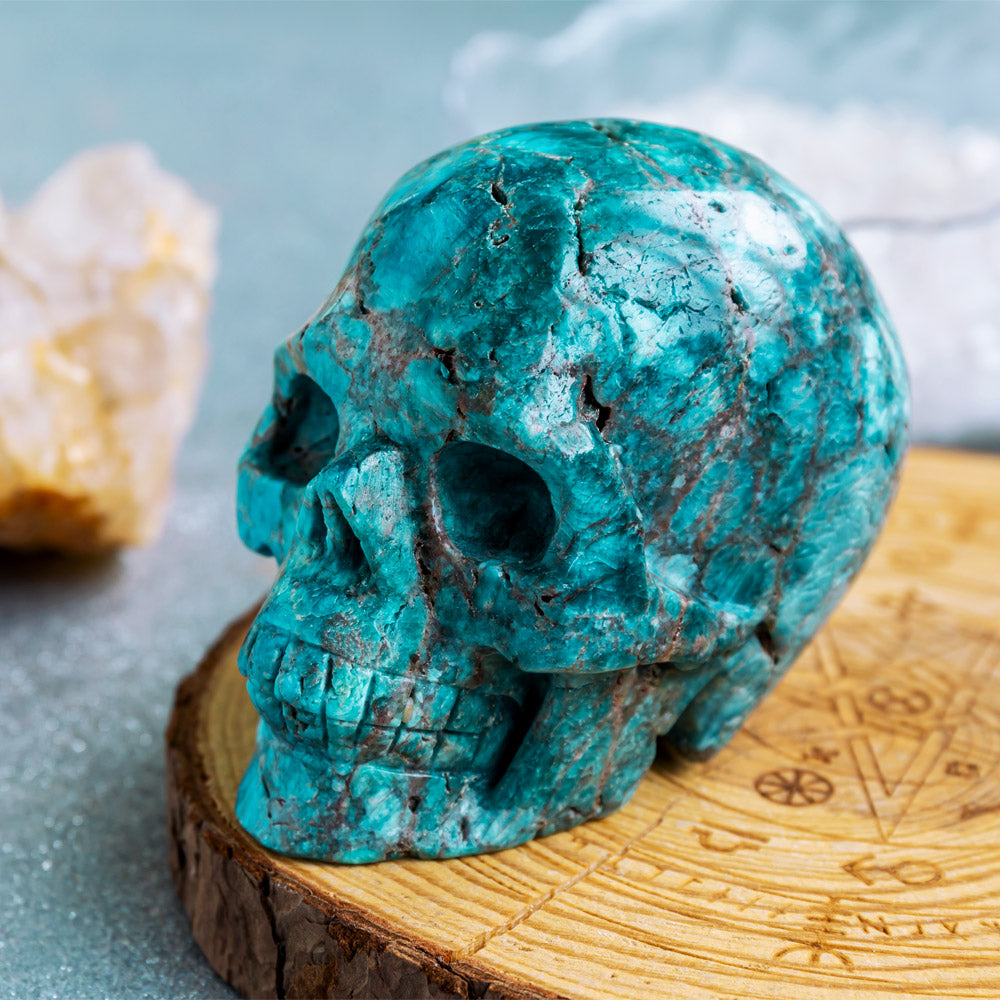 Reikistal Blue Apatite Skull