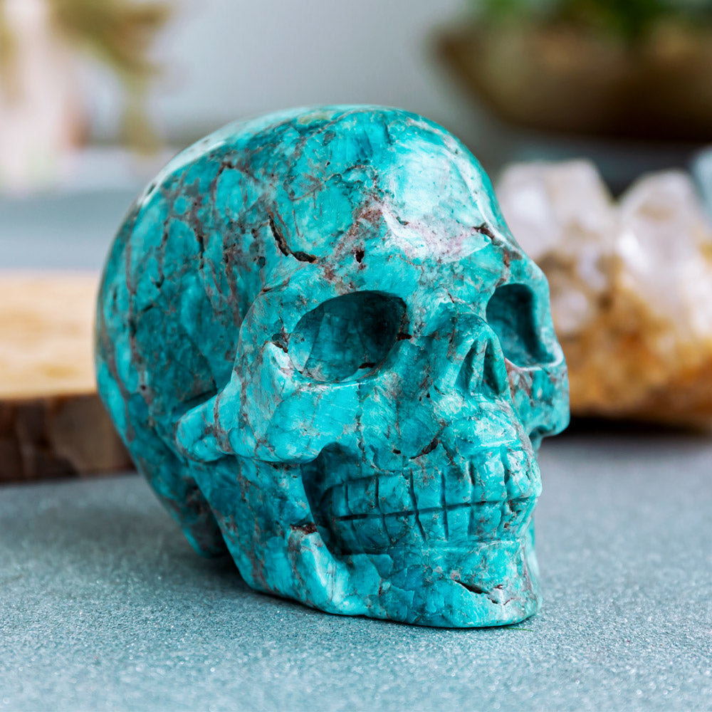 Reikistal Blue Apatite Skull