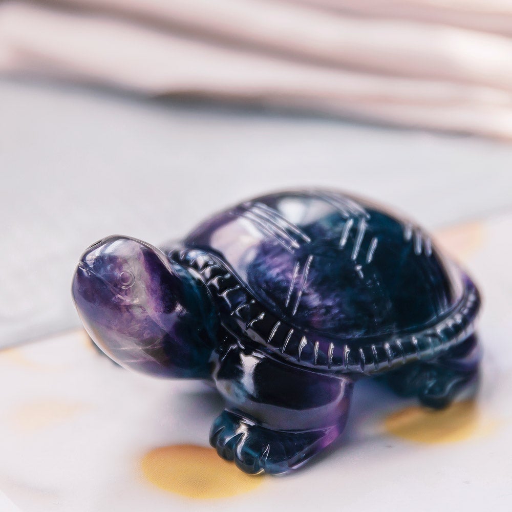 Reikistal Rainbow Fluorite Turtle