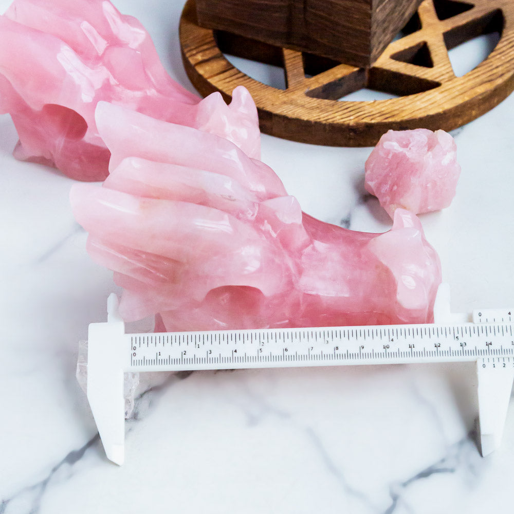 Reikistal Rose Quartz Dragon Head