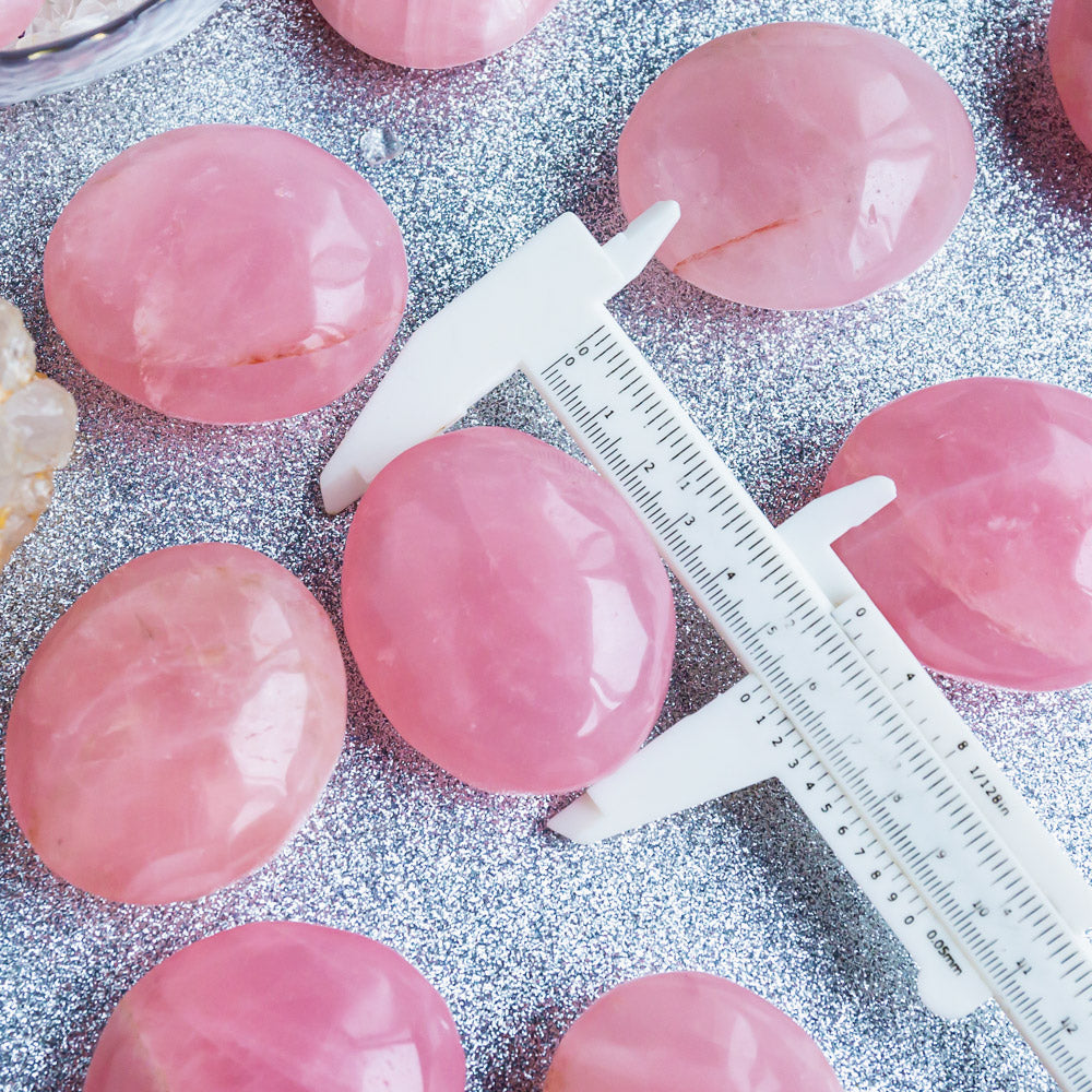 Reikistal Rose Quartz Palm Stone