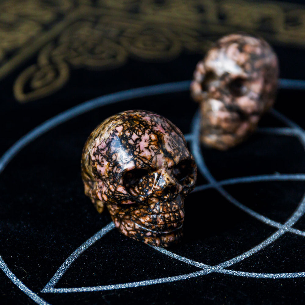 Reikistal 2" Rhodonite Skull