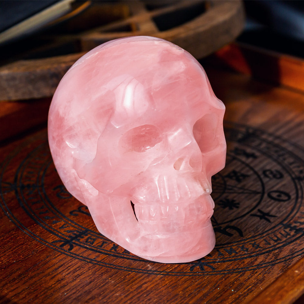 Reikistal 4" Rose Quartz Hollow Skull