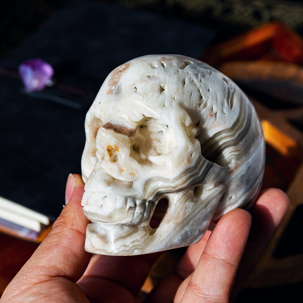 Reikistal Zebra Calcite Skull
