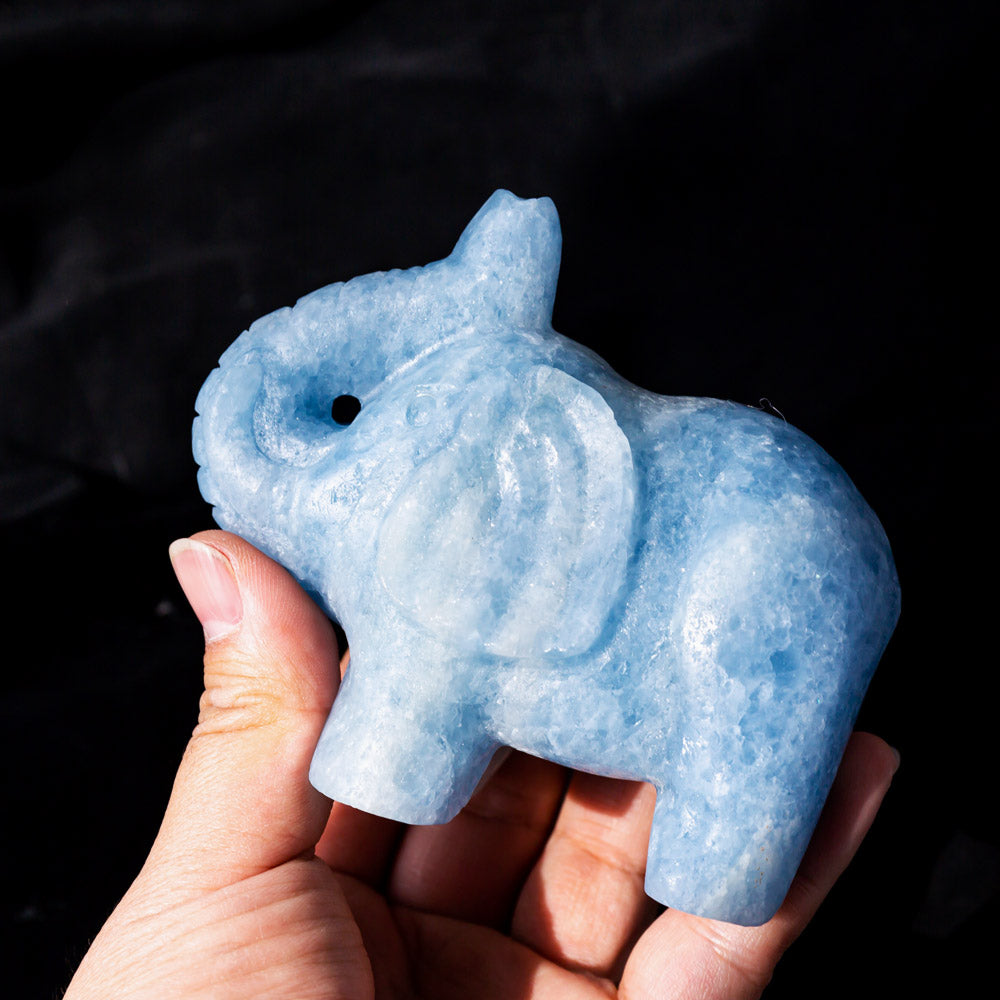 Reikistal Blue Calcite Elephant