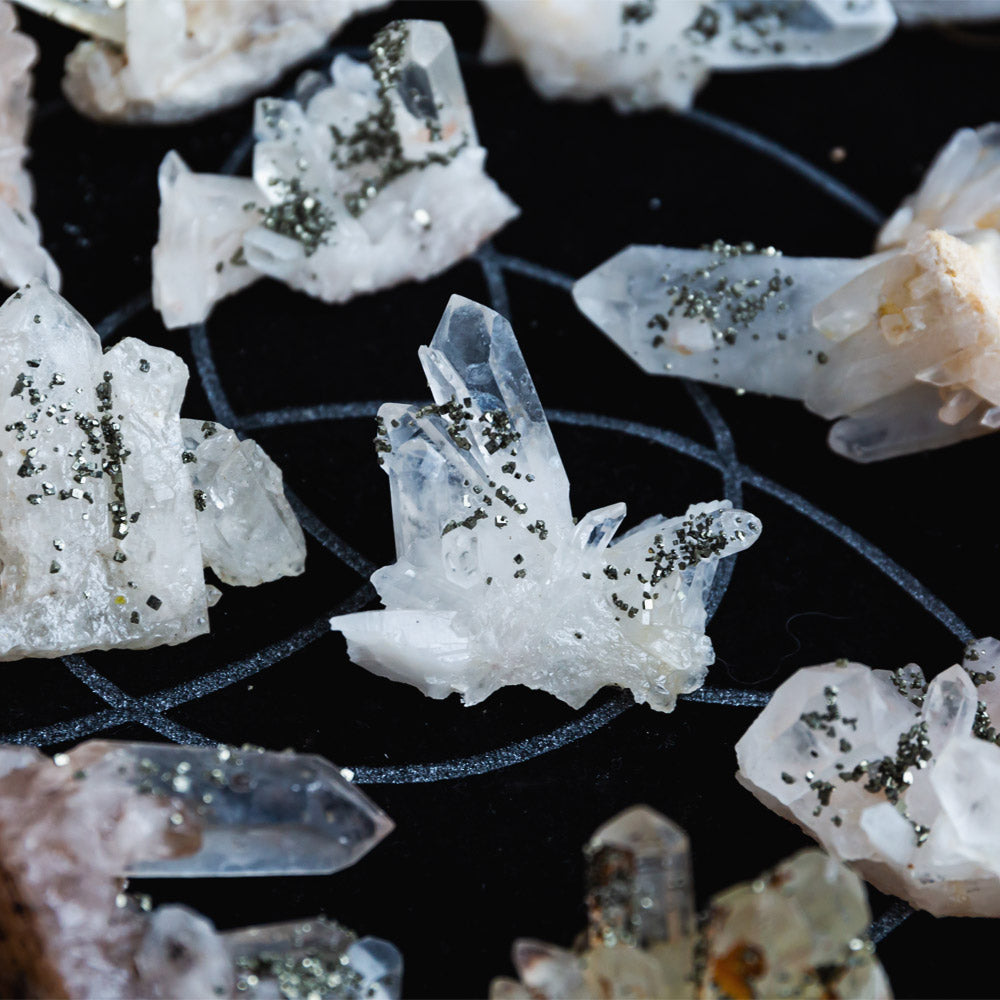 Reikistal Clear Quartz Cluster With Pyrite