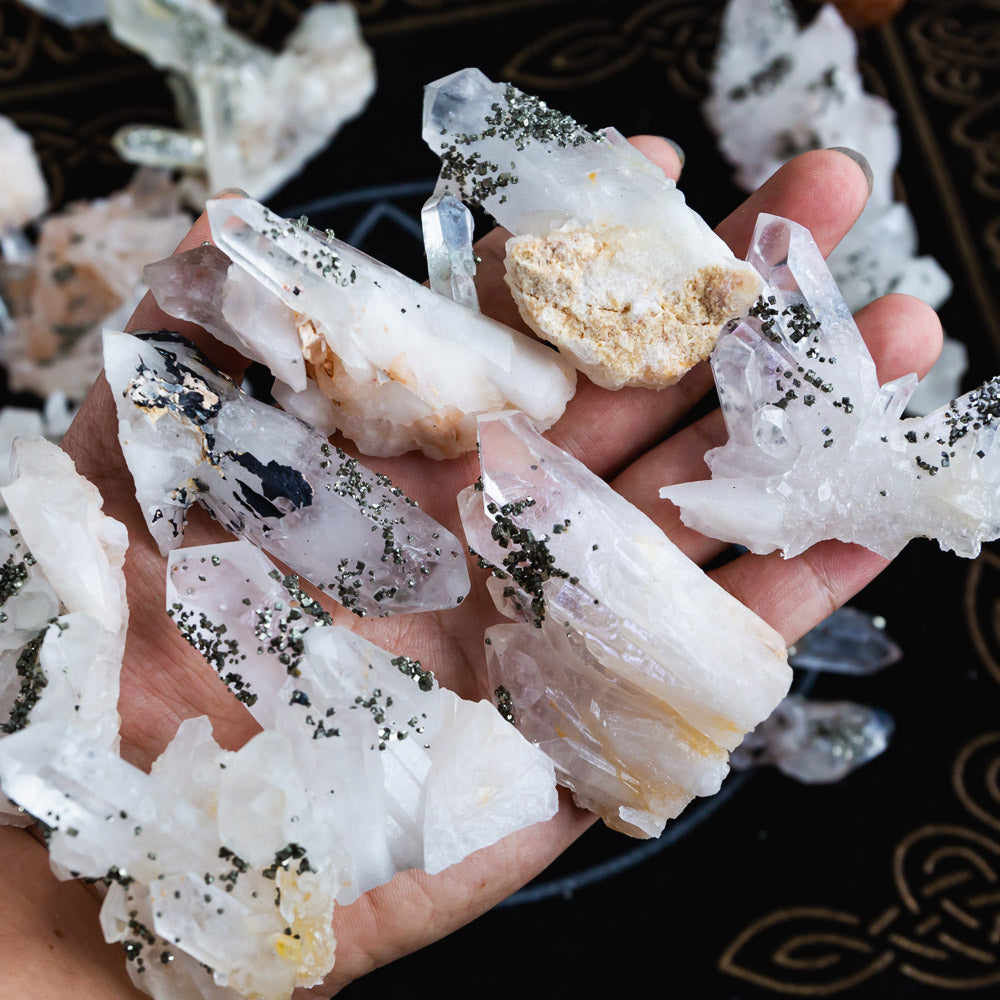 Reikistal Clear Quartz Cluster With Pyrite