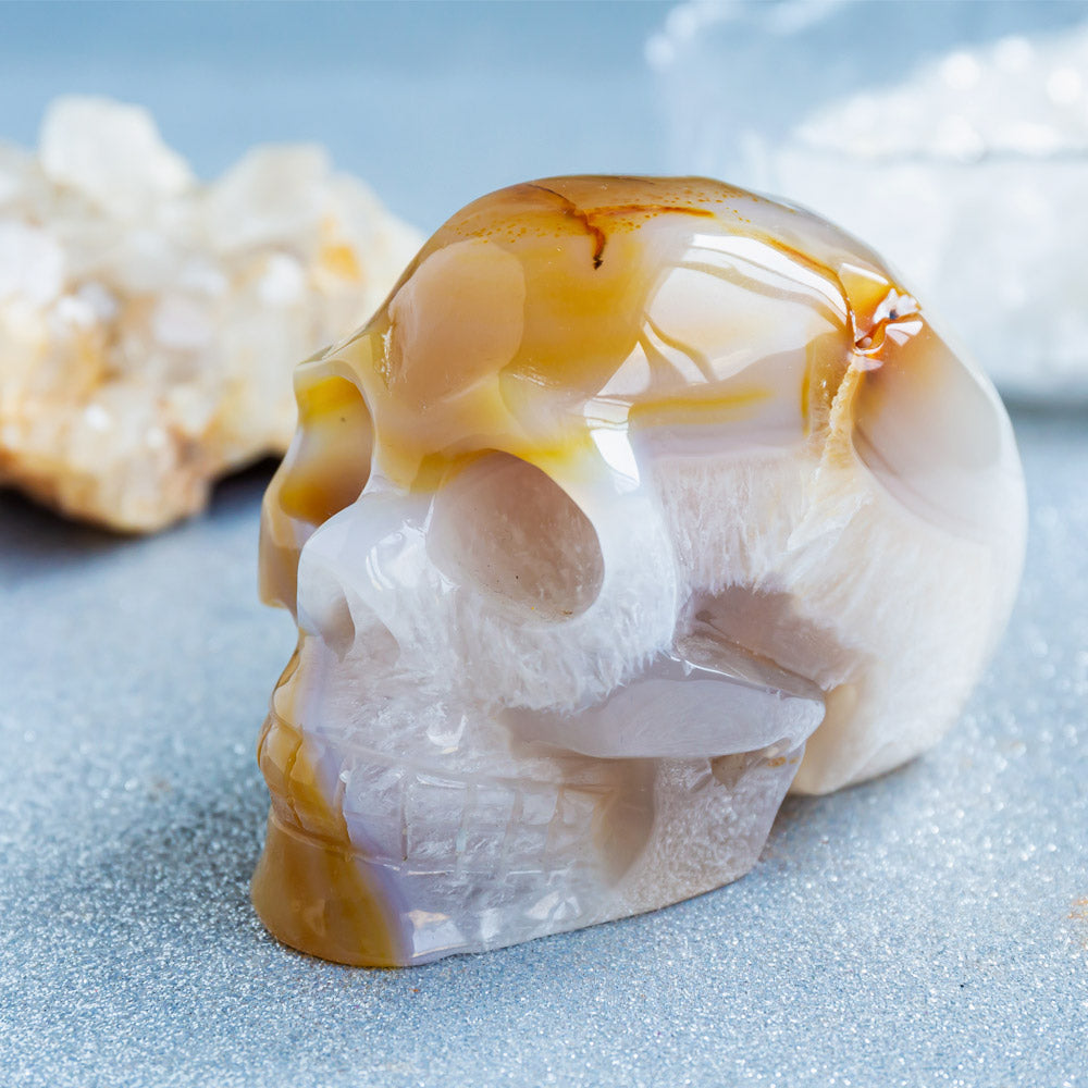 Reikistal Druzy Agate Skull