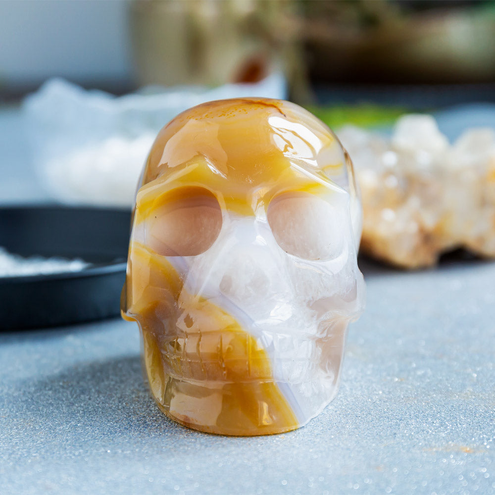 Reikistal Druzy Agate Skull