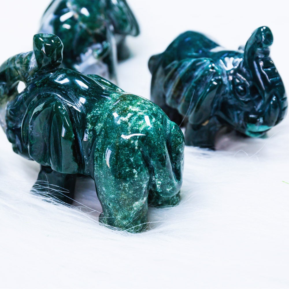 Reikistal Moss Agate Elephant