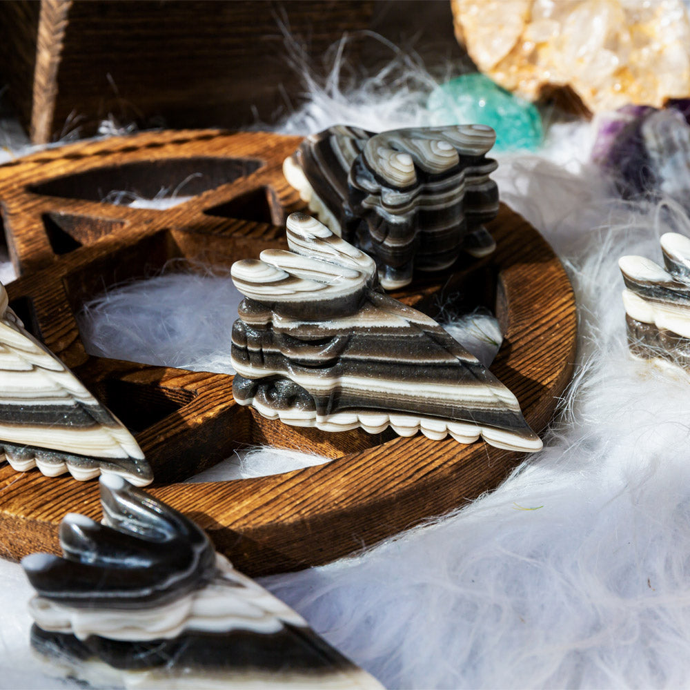 Reikistal Zebra Calcite Eagle Skull