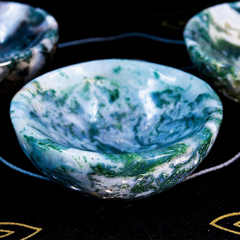 Reikistal Moss Agate Bowl