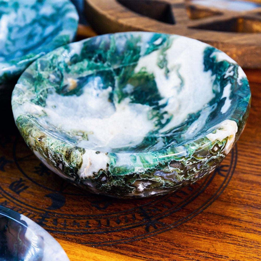 Reikistal Moss Agate Bowl