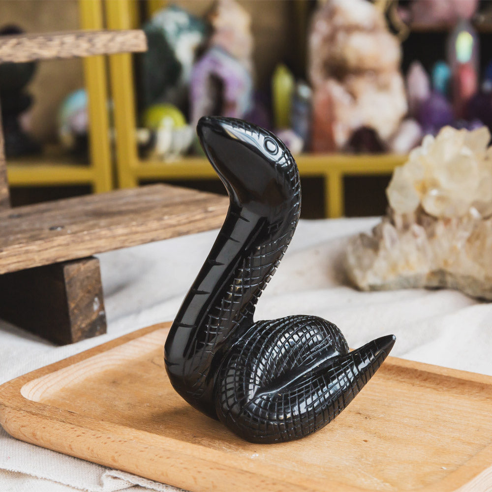 Reikistal Black Obsidian Cobra/Snake
