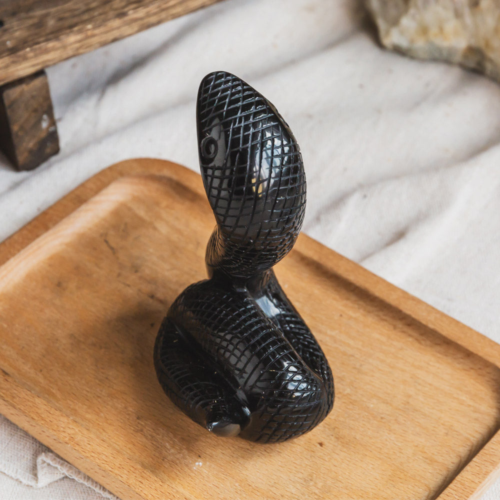 Reikistal Black Obsidian Cobra/Snake