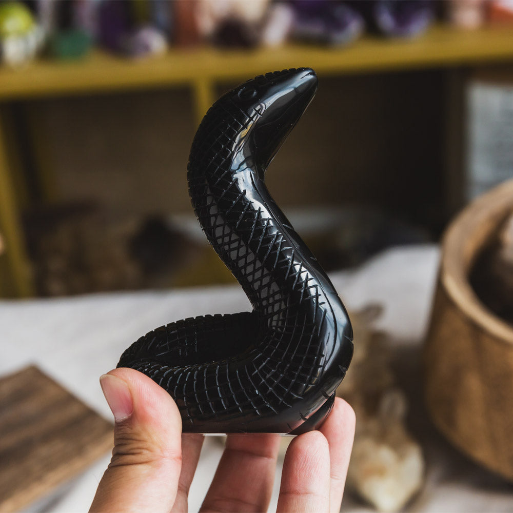 Reikistal Black Obsidian Cobra/Snake