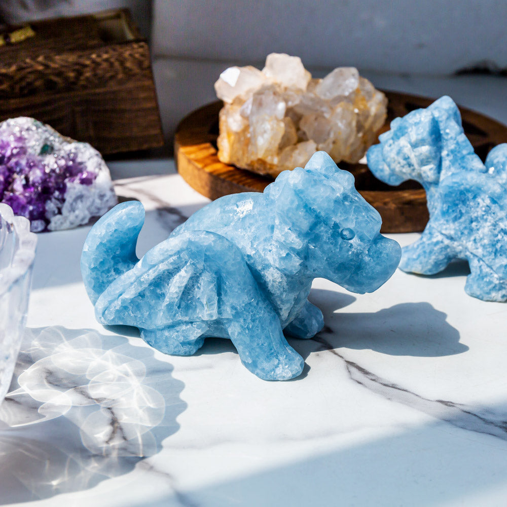 Reikistal Blue Calcite Flying Dragon