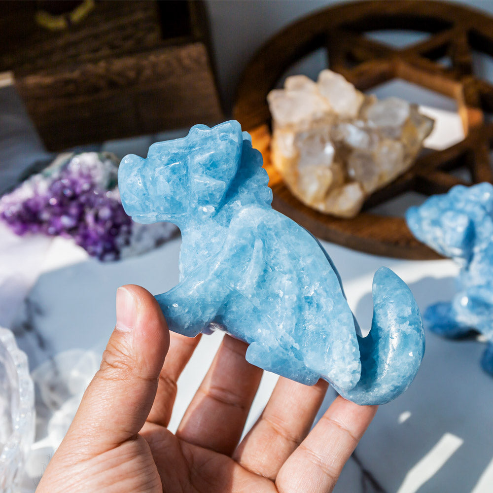 Reikistal Blue Calcite Flying Dragon