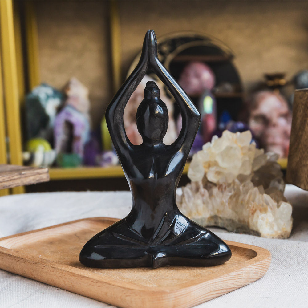 Reikistal Black Obsidian Yoga Goddess