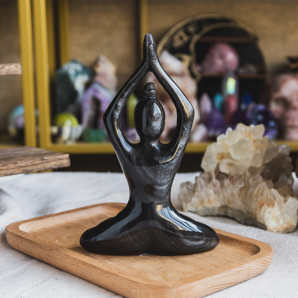 Reikistal Black Obsidian Yoga Goddess