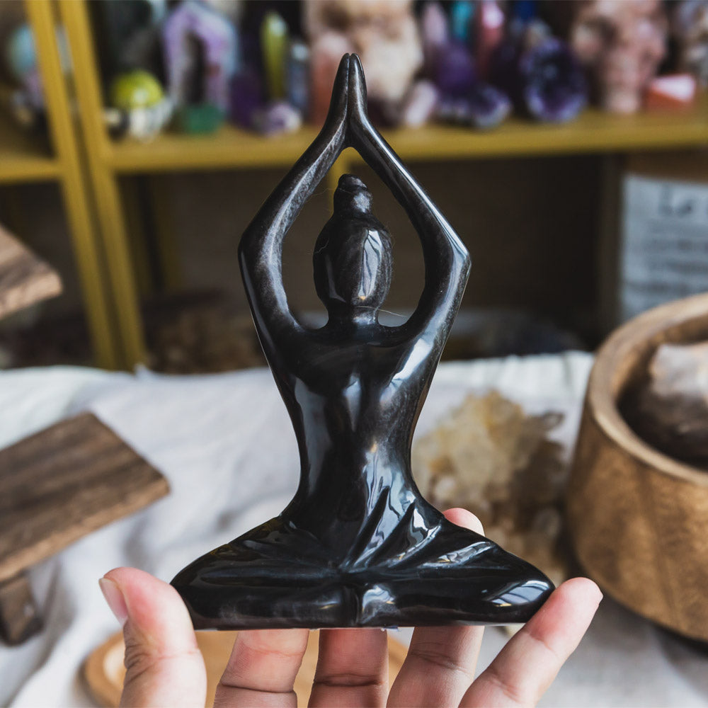 Reikistal Black Obsidian Yoga Goddess