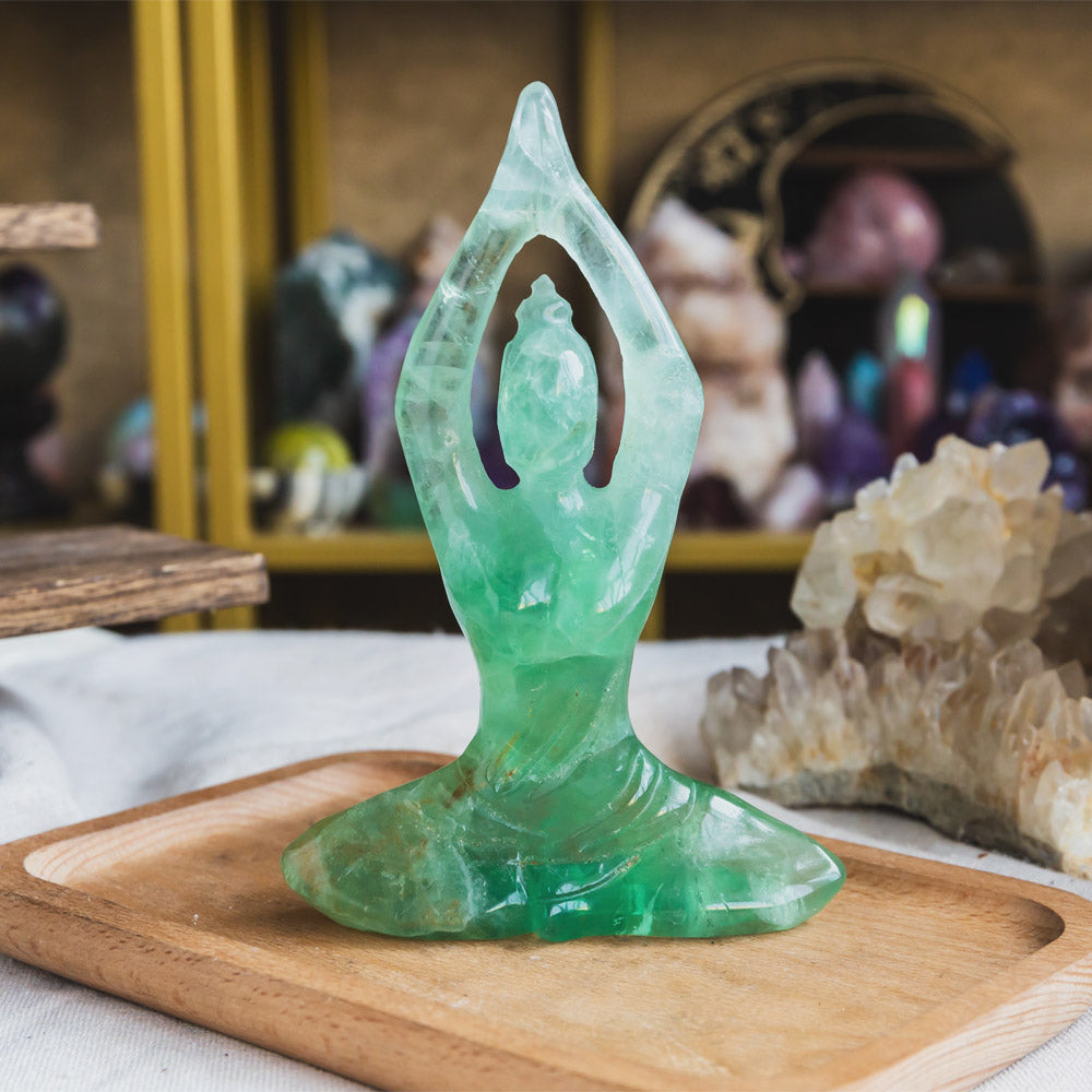 Reikistal Green Fluorite Yoga Goddess