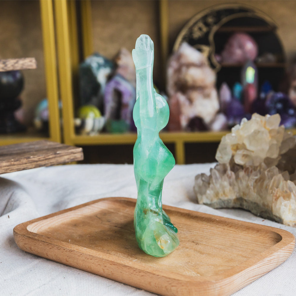 Reikistal Green Fluorite Yoga Goddess