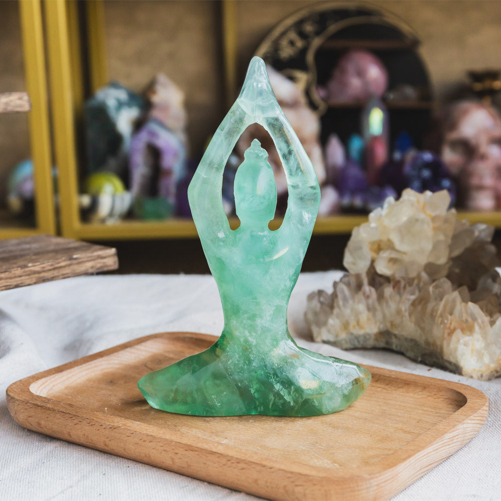 Reikistal Green Fluorite Yoga Goddess