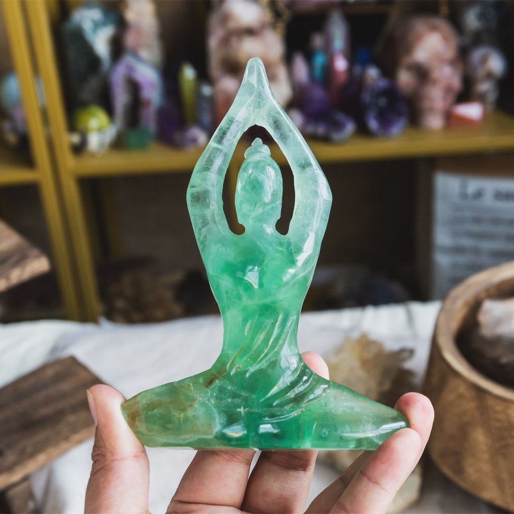 Reikistal Green Fluorite Yoga Goddess