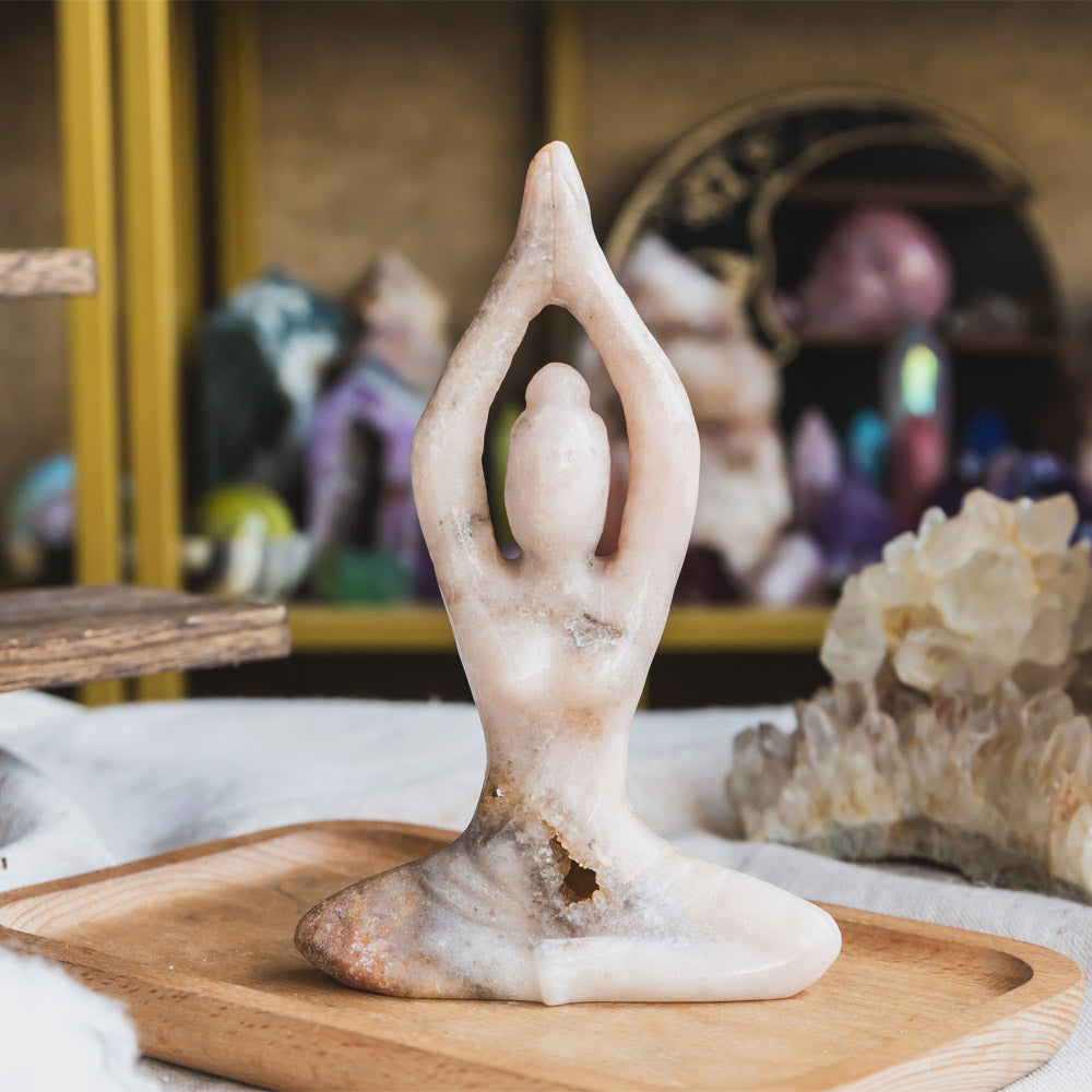 Reikistal Pink Amethyst Yoga Goddess