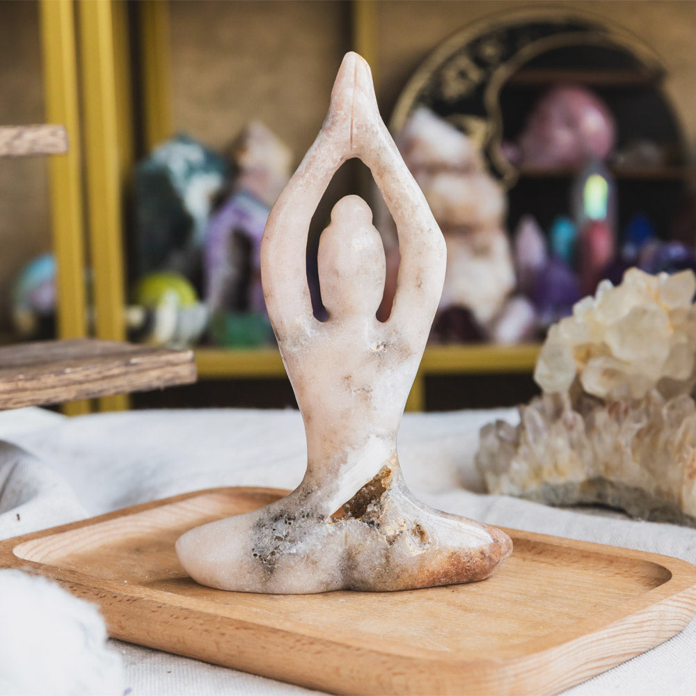 Reikistal Pink Amethyst Yoga Goddess