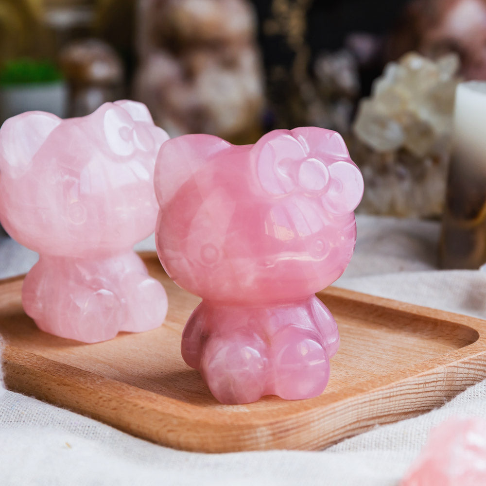 Reikistal Rose Quartz Hello Kitty