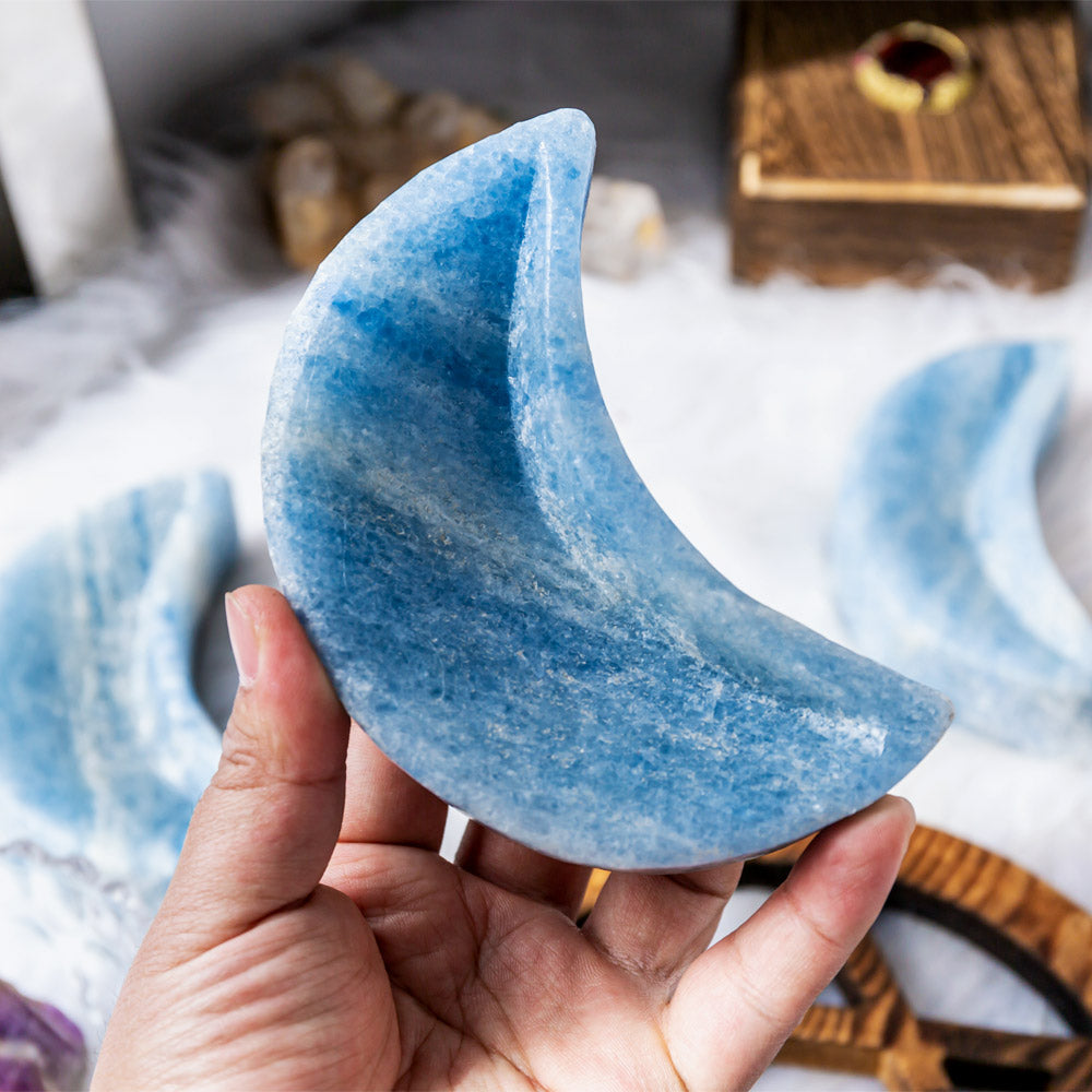 Reikistal Blue Calcite Moon Bowl