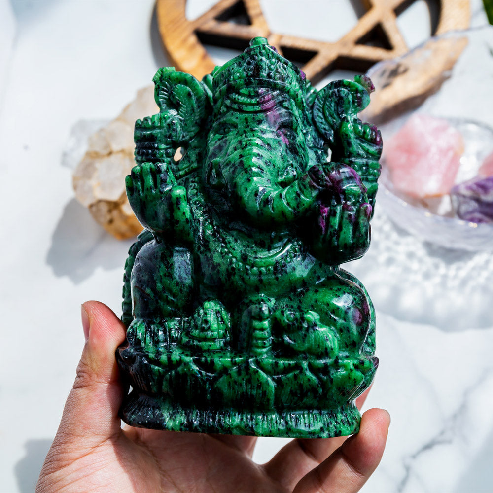 Reikistal Ruby in Zoisite Ganesh