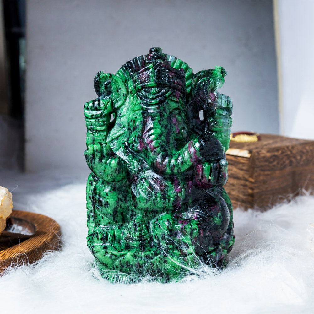 Reikistal Ruby in Zoisite Ganesh