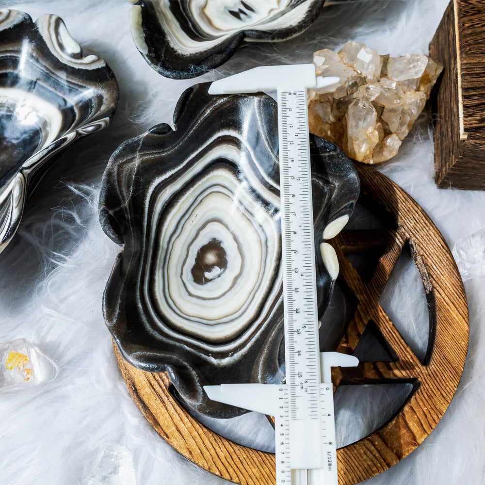 Reikistal Zebra Calcite Wavy Bowl